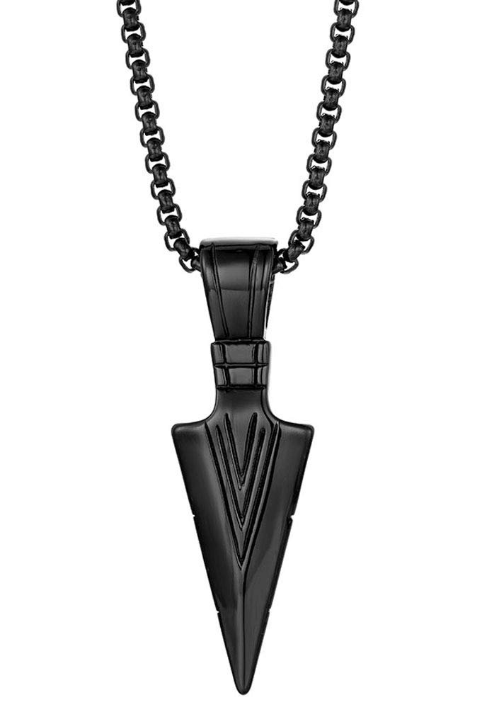 UNAPHYO Men's Stainless Steel Arrowhead Necklace Viking Warrior Spear Head Charm Chain Pendant for Men