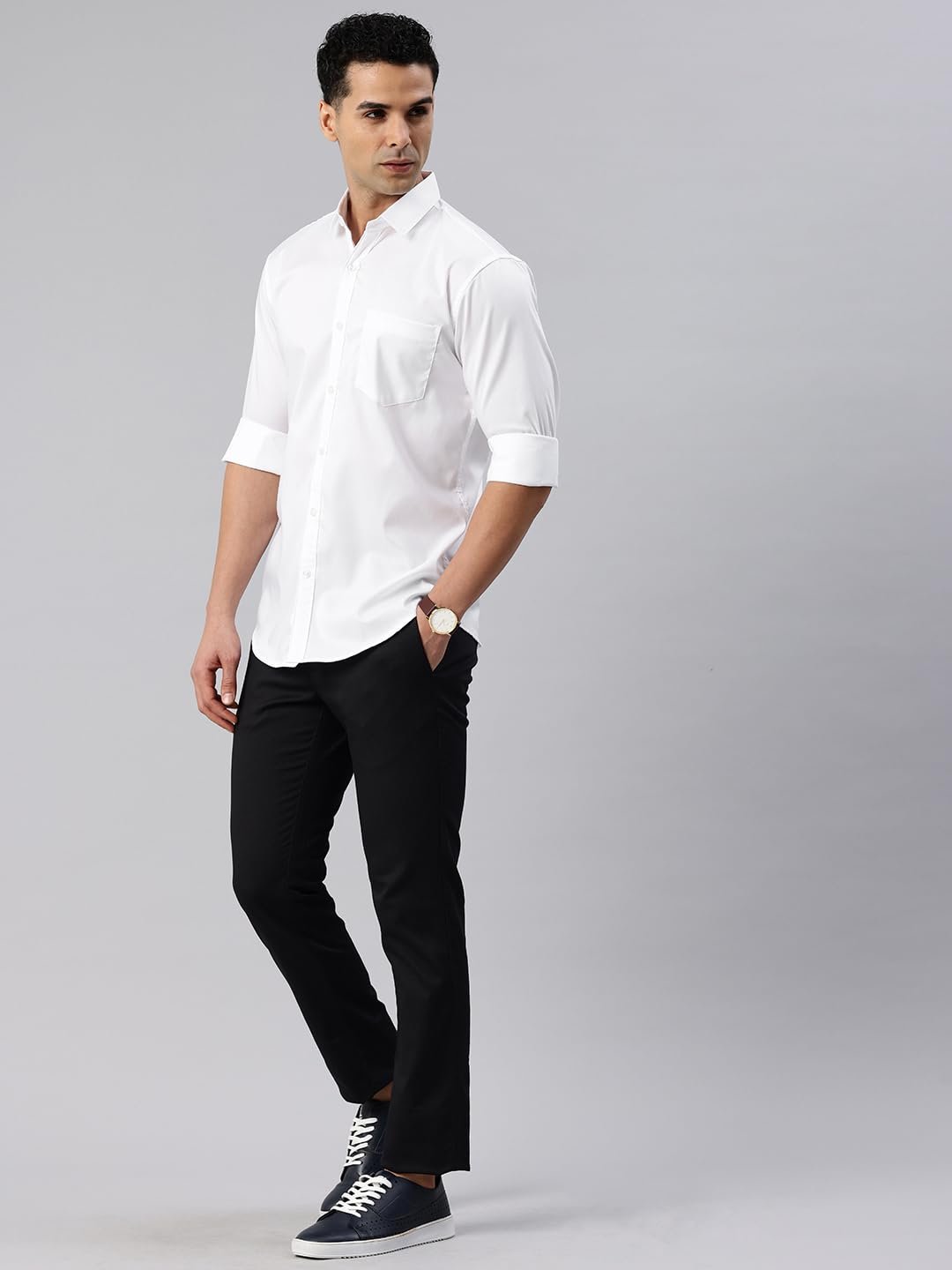 Majestic Man Men's Cotton Slim Fit Solid Casual Shirt - Image 5
