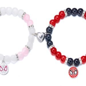 Jewellery Marvel Spider-Man Inspired Bracelet Set, 2 Pieces, Natural Stone, Fashion Accessory