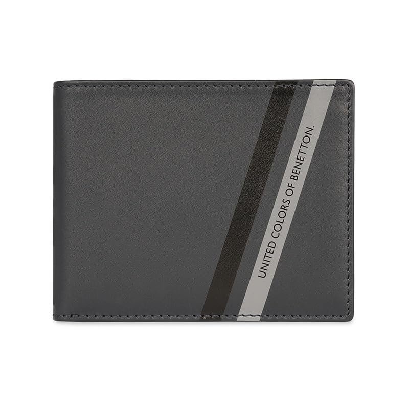 UNITED COLORS OF BENETTON Men RFID Protected Camben Multicard Coin Wallet - Navy, No. of Card Slot: 6 | Printed Multicard Coin Wallet with Side Closure | Leather