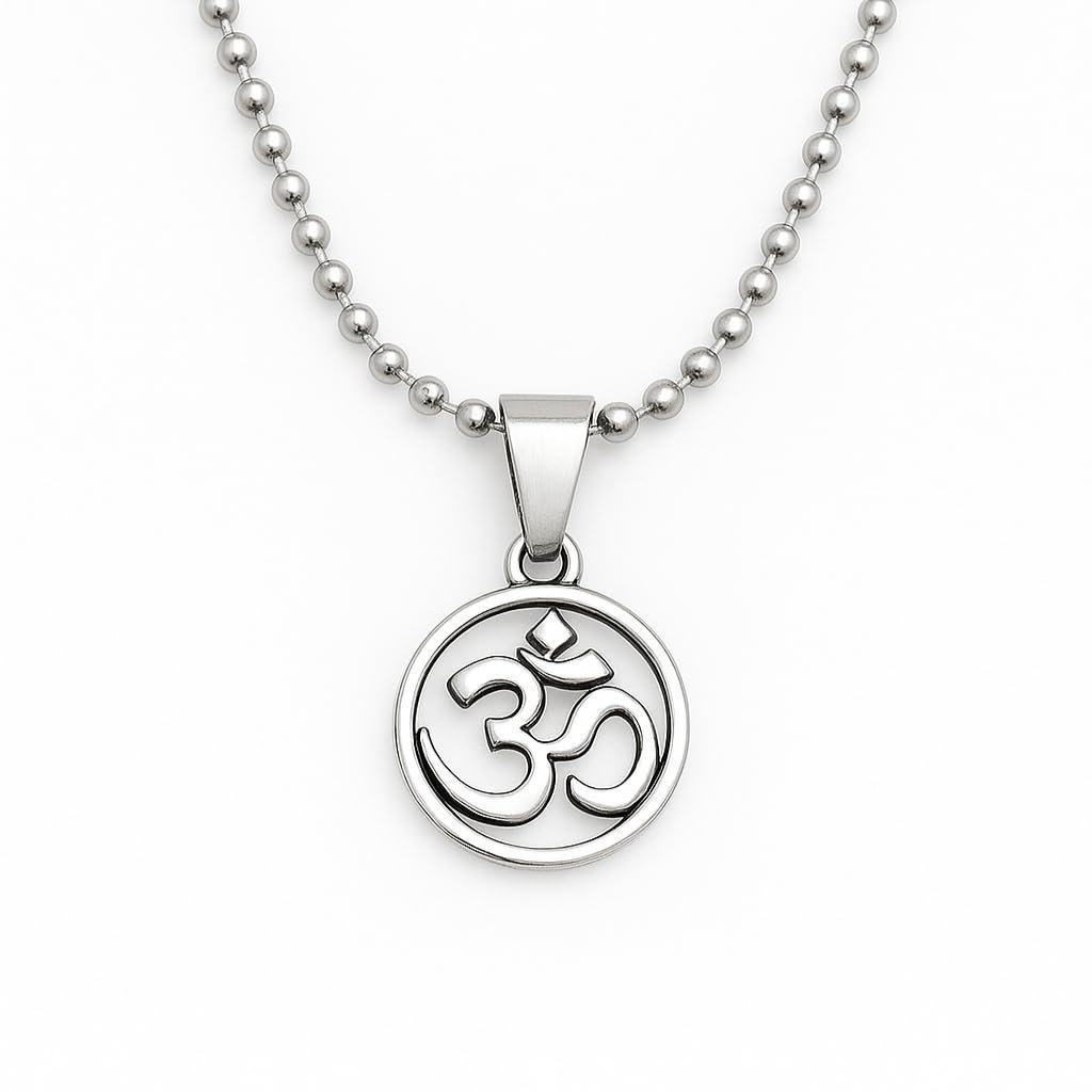 Jewel Harbour OM Symbol Spiritual Aum Yoga Meditation Pendant Chain Necklace for Men & Women