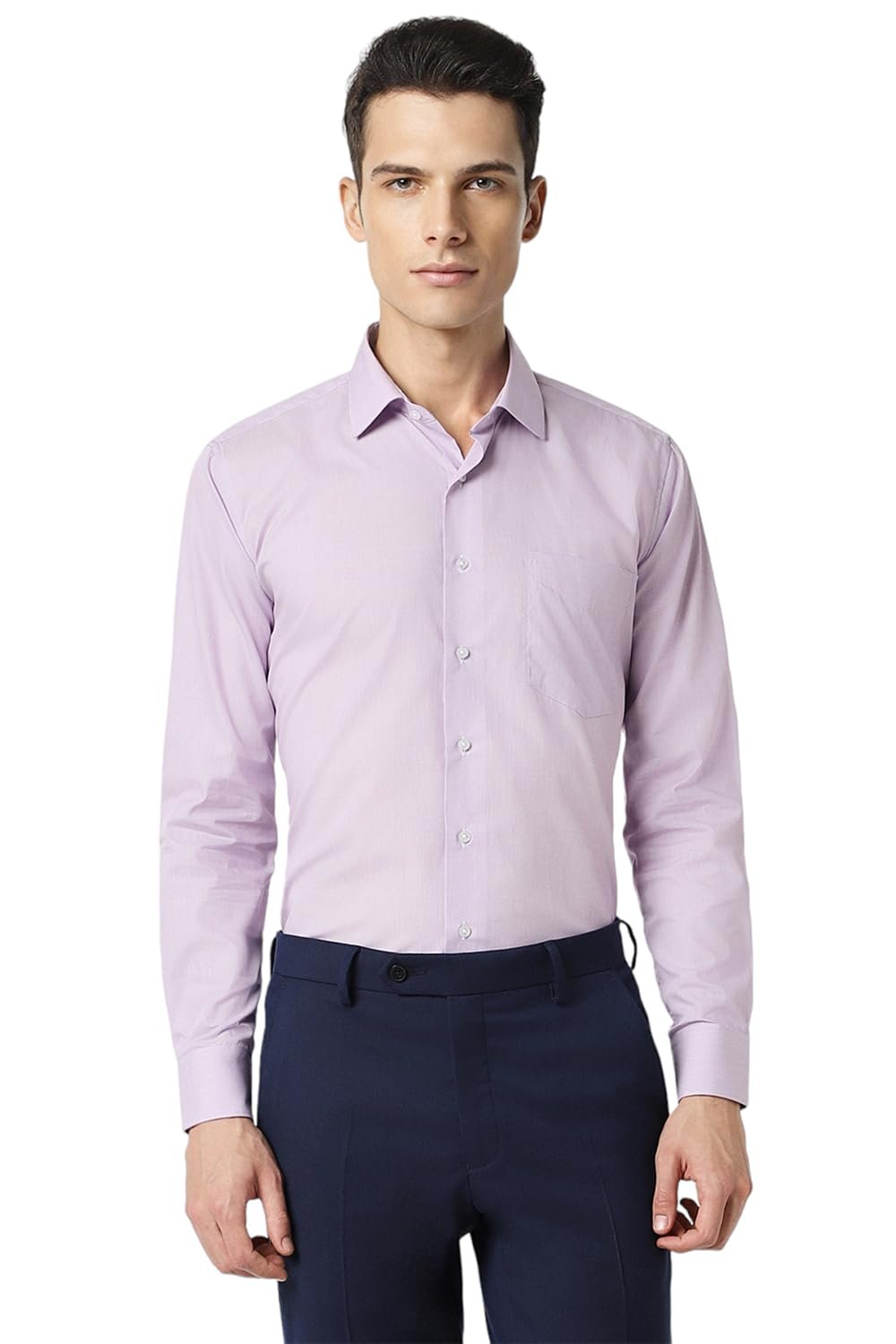 Van Heusen Solid Formal Shirt for Men| Premium Cotton| Full Sleeves| Slim Fit |Breathable Fabric