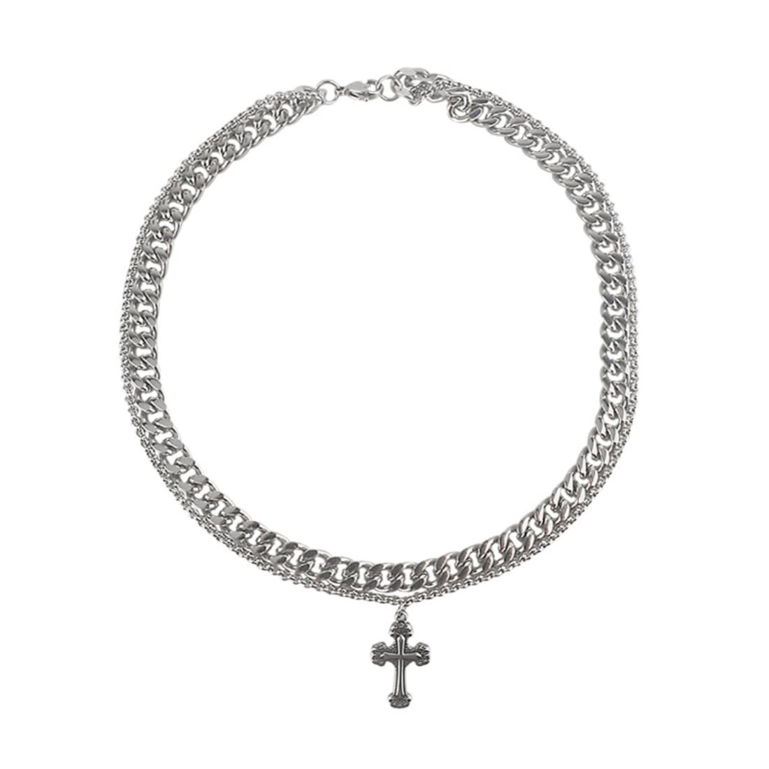 Aaishwarya Mens Silver Plated Tri Circle Pendant Chain | Stainless Steel & Anti-Tarnish Jewels | Necklace for Men and Boys | Stylish Unisex Jewelry Gift