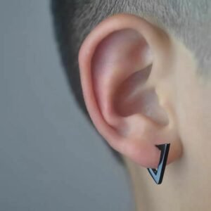 THE MEN THING TRIANGLE HOOP – Titanium Steel Stud Earrings for Men & Boys.