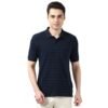 Peter England Men’s Cotton-Polyester Fine Stripe Polo Shirt – Casual Wear | Sleek & Comfortable