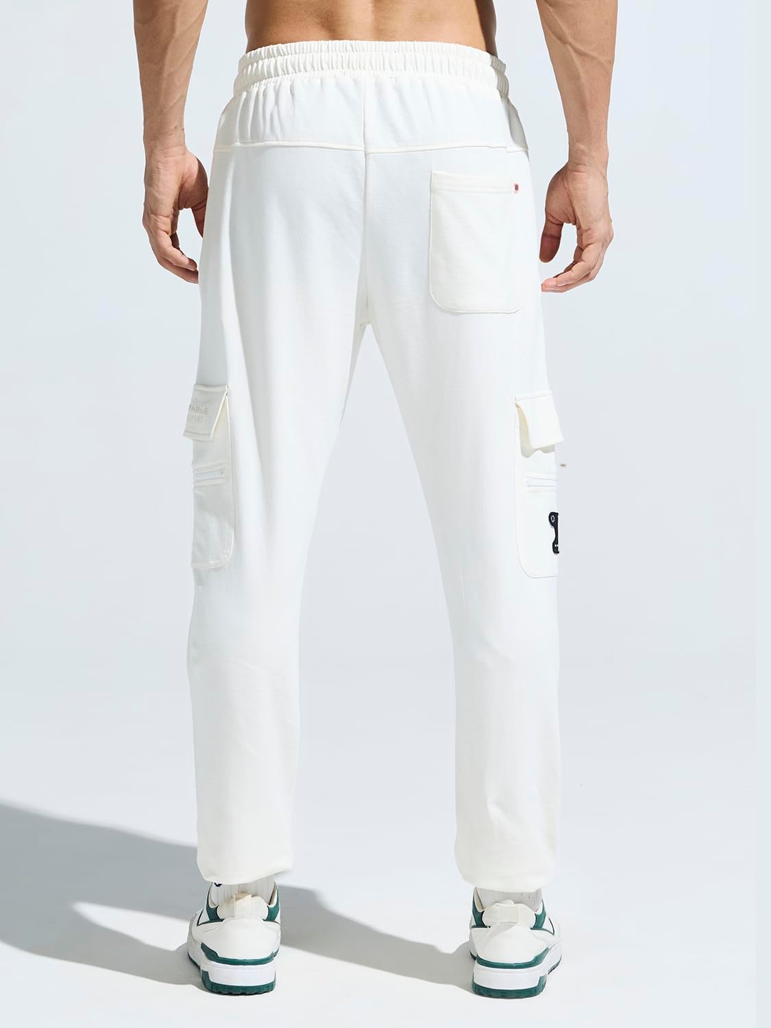 DOMIN8 Men's Stretchable Pure Cotton Cut & Sew Multi-Pocket Breathable Joggers for Everyday Use - Image 4