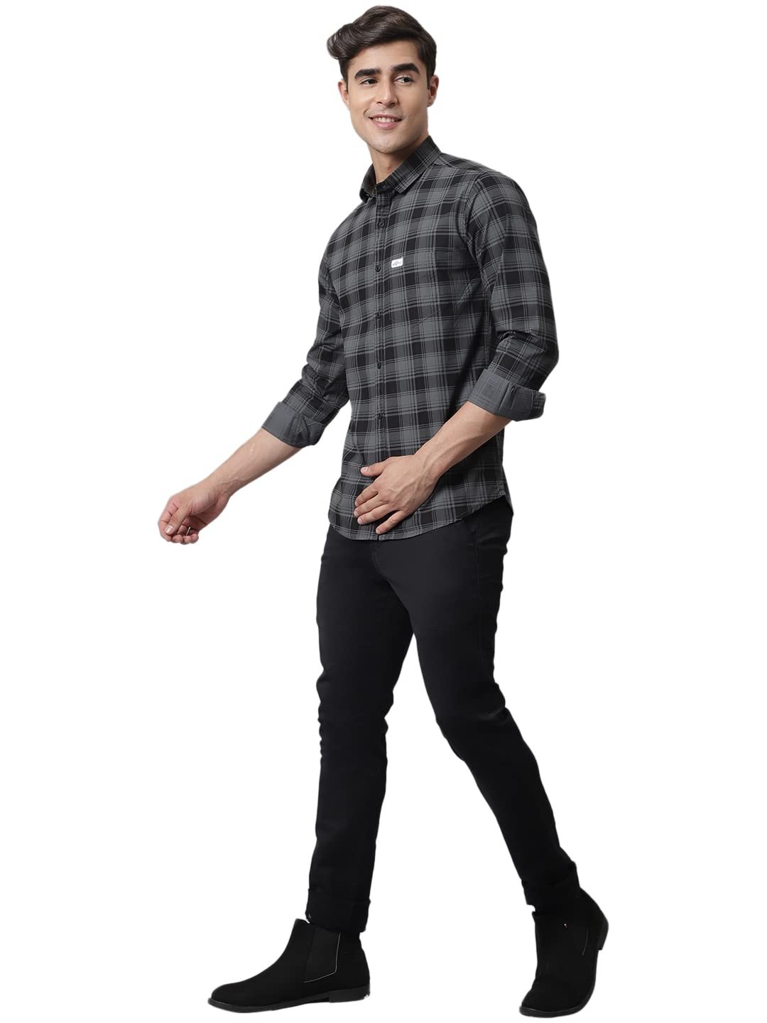 Majestic Man Cotton Checkered Slim Fit Casual Shirt For Men - Image 4