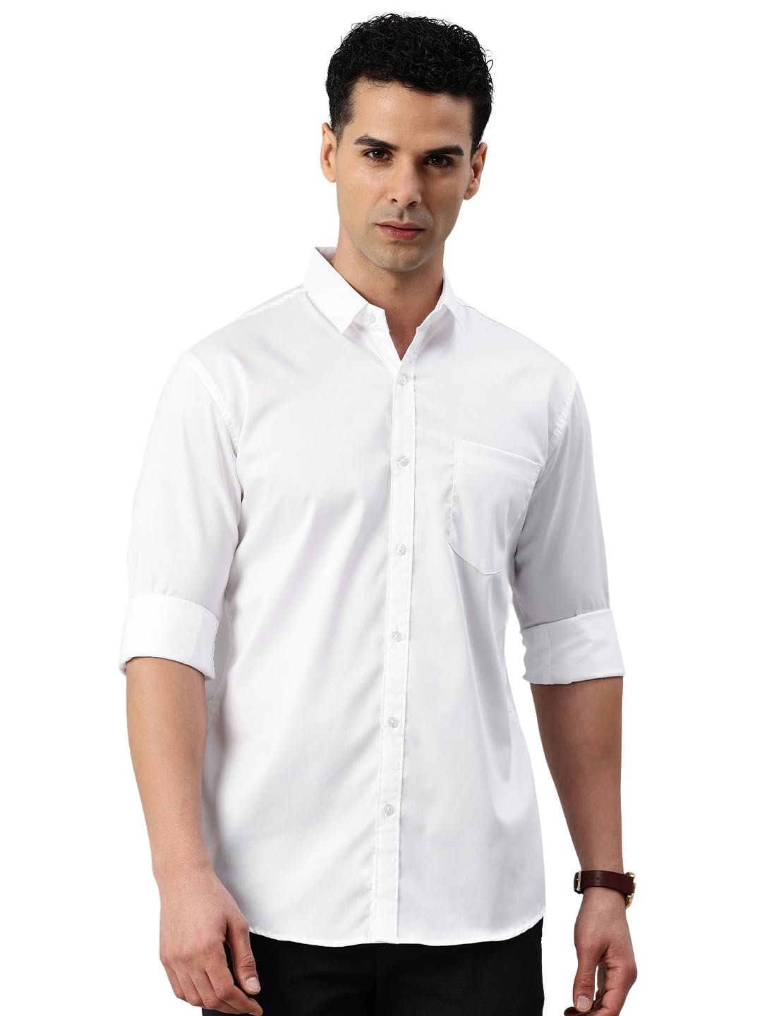 Majestic Man Men's Cotton Slim Fit Solid Casual Shirt
