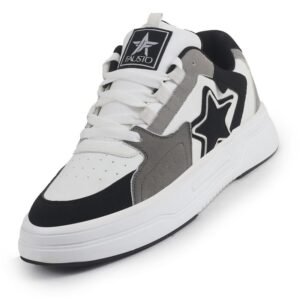 FAUSTO Men’s Colorblocked Mid Top Breathable Lace-Up Sneaker Shoes|Memory Cushion Casual Shoes|Chunky Streetwear Fashion Sneakers