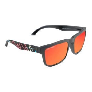 Eyewearlabs OKNO | Polarized Full Rim Rectangular Branded Stylish Sunglasses For Men & Women | 100% UV Protection Shades | Cricket Sports Cycling Driving | Orange Lens | Medium | Martian