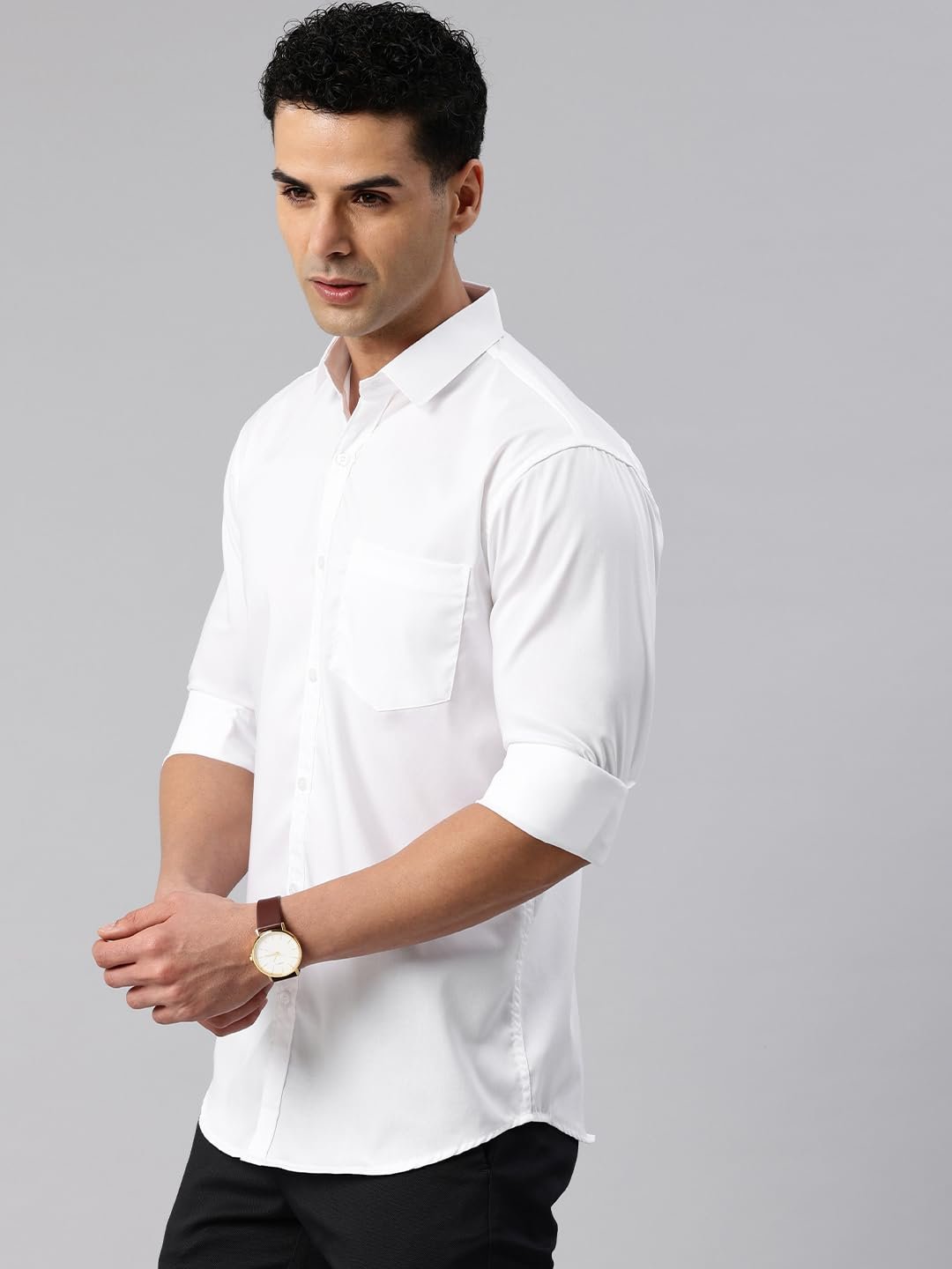 Majestic Man Men's Cotton Slim Fit Solid Casual Shirt - Image 3