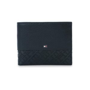 Tommy Hilfiger Men’s Global Coin Wallet Potomac – Black | Genuine Pebbled Textured Leather Wallet with 8 Card Slots & Coin Pocket | Ideal for Gifting | Stylish Purse for Men