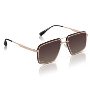 Eyewearlabs OKNO | Polarized Full Rim Square Metal Branded Stylish Sunglasses For Men & Women | 100% UV Protection Shades | Cricket Sports Cycling Driving | Large | Caleb