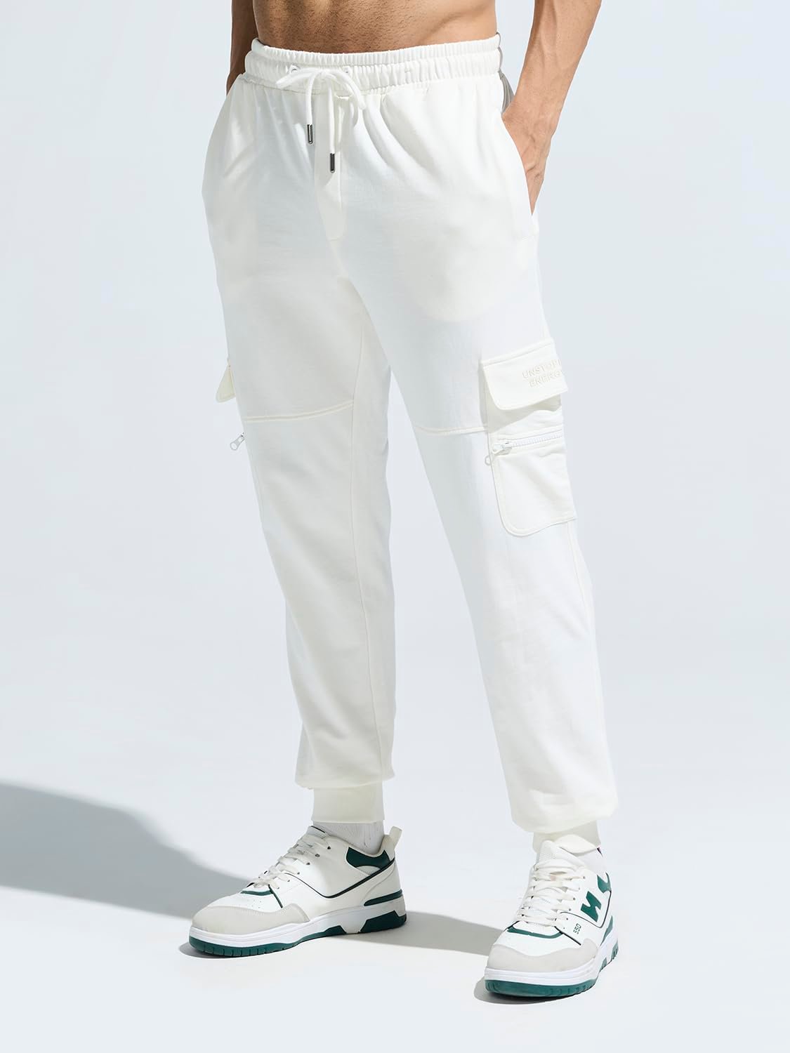 DOMIN8 Men's Stretchable Pure Cotton Cut & Sew Multi-Pocket Breathable Joggers for Everyday Use - Image 2