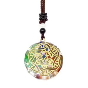 THE MEN THING Natural Crystal Pendant with 30 inch Adjustable Rope Chain for Men & Boys