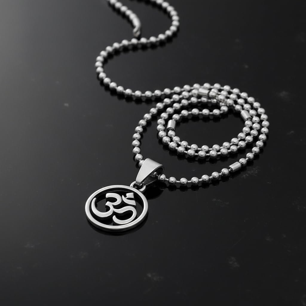 Jewel Harbour OM Symbol Spiritual Aum Yoga Meditation Pendant Chain Necklace for Men & Women - Image 2
