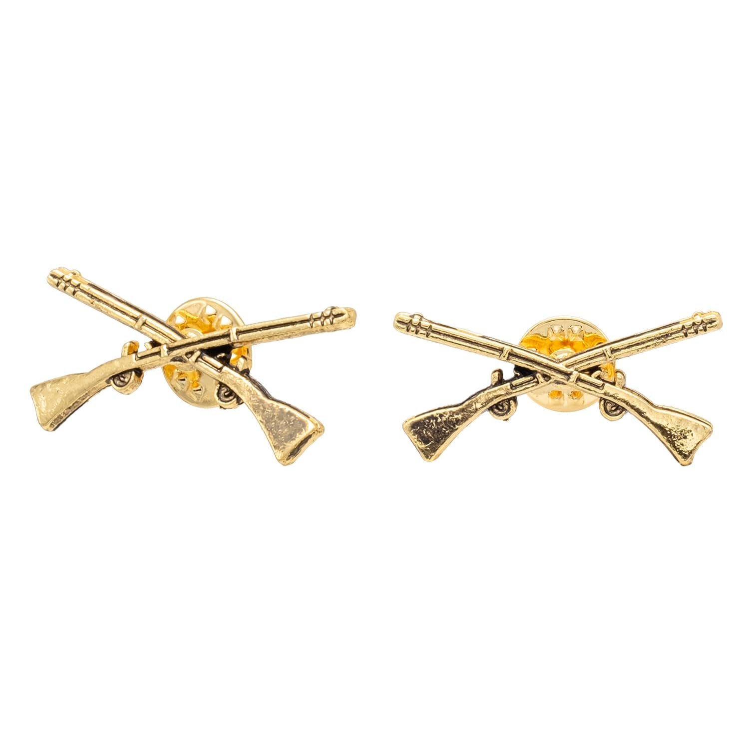 Shining Jewel - by Shivansh Antique Vintage Gold Plated Blazer, Suit, Tuxedo, Sherwani Brooch/Lapel Pin For Men - Hunting Rifle Gun Army Sepoy Design (SJ_9101_G) - Image 3