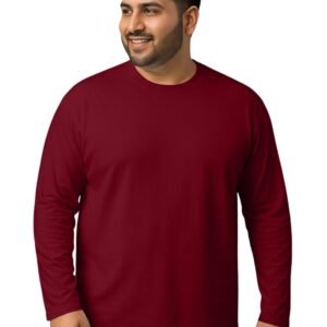 Veirdo® Pure Cotton Regular Fit Solid Core Plus Size Plus Size Full Sleeve T-Shirt for Men (Sizes: 2XL to 5XL)