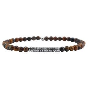 Soultheory Natural Stone Beaded Bracelet for Men & Women | 4mm Gemstone Wristband with Hematite Accent Bracelet for Balance, Harmony & Positive Energy