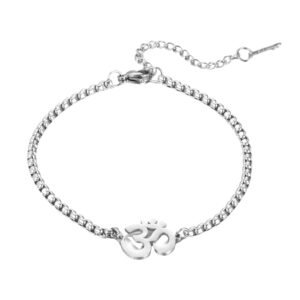 SALTY ALPHA Anti Tarnish Auspicious OM Stainless Steel Bracelet for Men | Hand Bands for Boys | Wrist Bracelets for Man | Fashion Jewellery Accessories | Stylish Minimal Jewelry | Gift for Diwali, Christmas, Marriage, Birthday