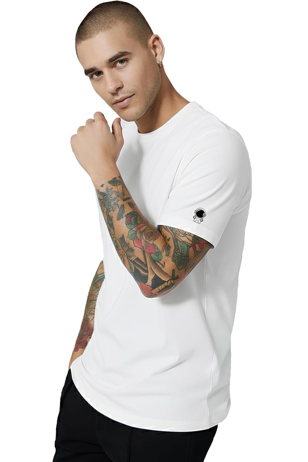 PeaceOut Men's 100% Cotton T-Shirt Combo Pack (Black & White) | Soft, Breathable, Regular Fit | Round Neck, Half Sleeves | Ideal for Daily & Summer Wear - Image 4