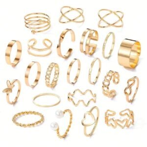 YouBella Fashion Jewellery Celebrity Inspired Combo of Latest Stylish Stackable Kunckle Rings Set for Women and Girls