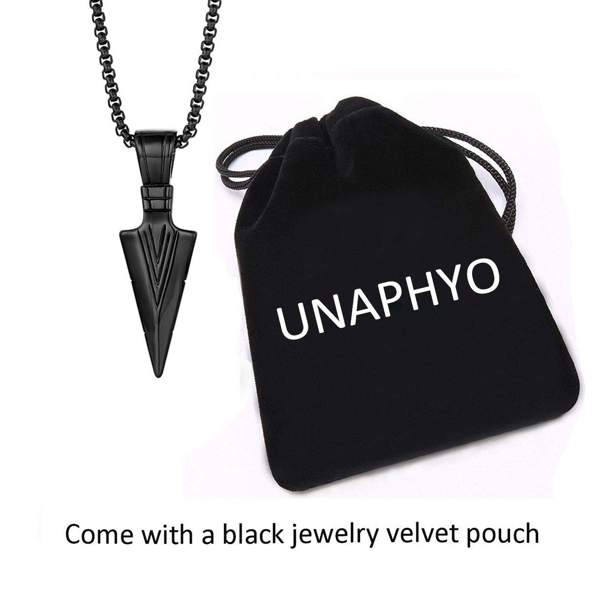 UNAPHYO Men's Stainless Steel Arrowhead Necklace Viking Warrior Spear Head Charm Chain Pendant for Men - Image 7