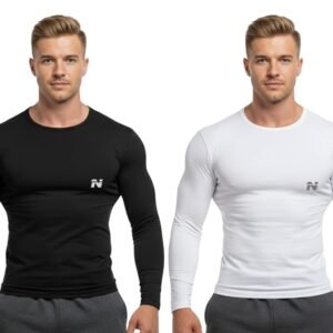NINQ Mens Skinny Fit Gym T-Shirt – Dry Fit Gym Wear for Training, Running, Fitness Workouts, Sports, Athletic Performance, and Exercise Compression t Shirt for Men