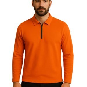 RodZen Men’s Cotton Blend Full Sleeve Regular Fit Polo T-Shirt