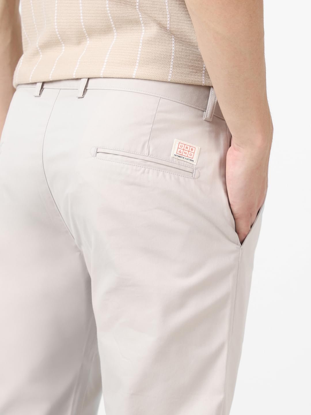 Urbano Fashion Men's Cotton Light Weight Non-Stretch Slim Fit Casual Trousers - Image 6