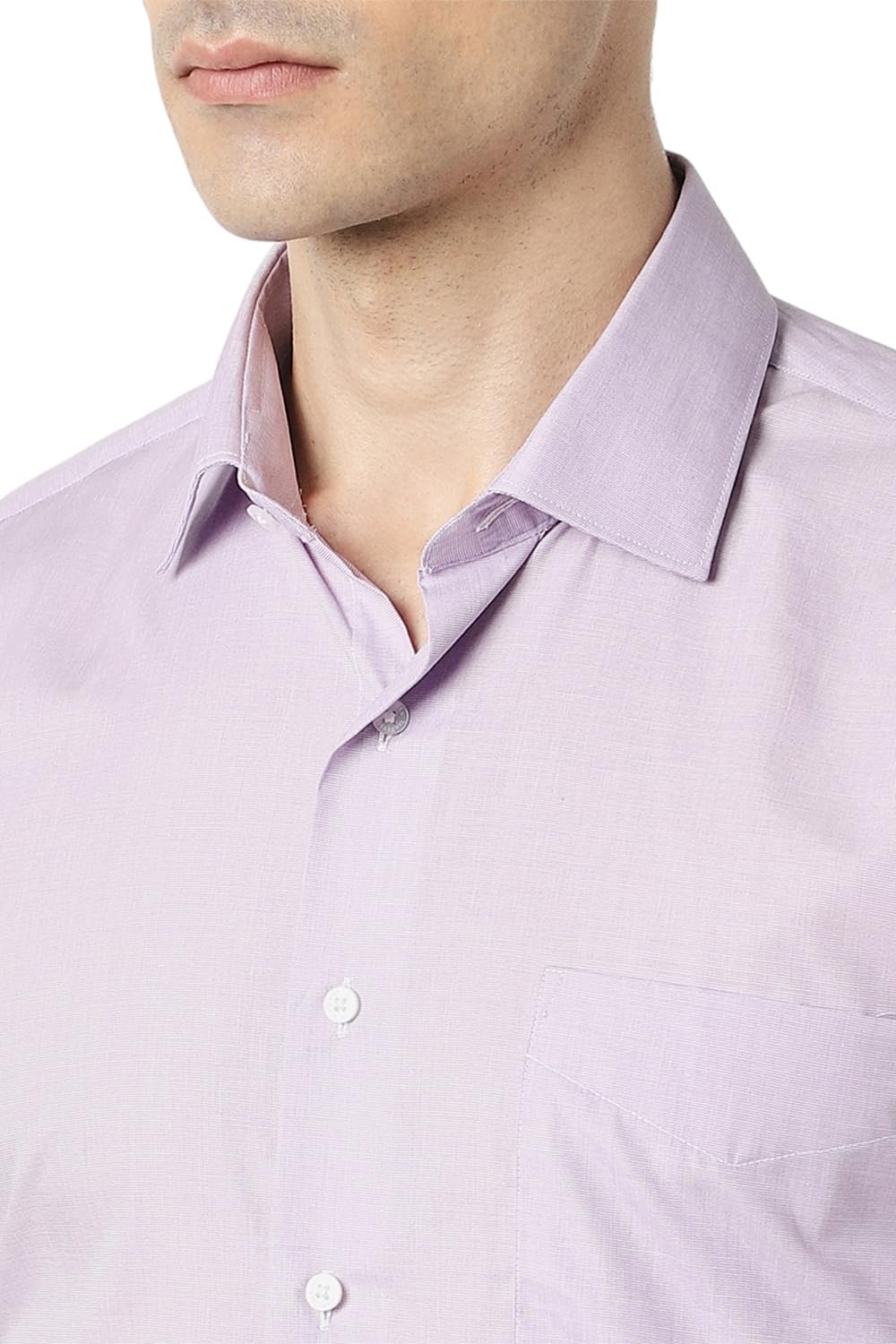 Van Heusen Solid Formal Shirt for Men| Premium Cotton| Full Sleeves| Slim Fit |Breathable Fabric - Image 4
