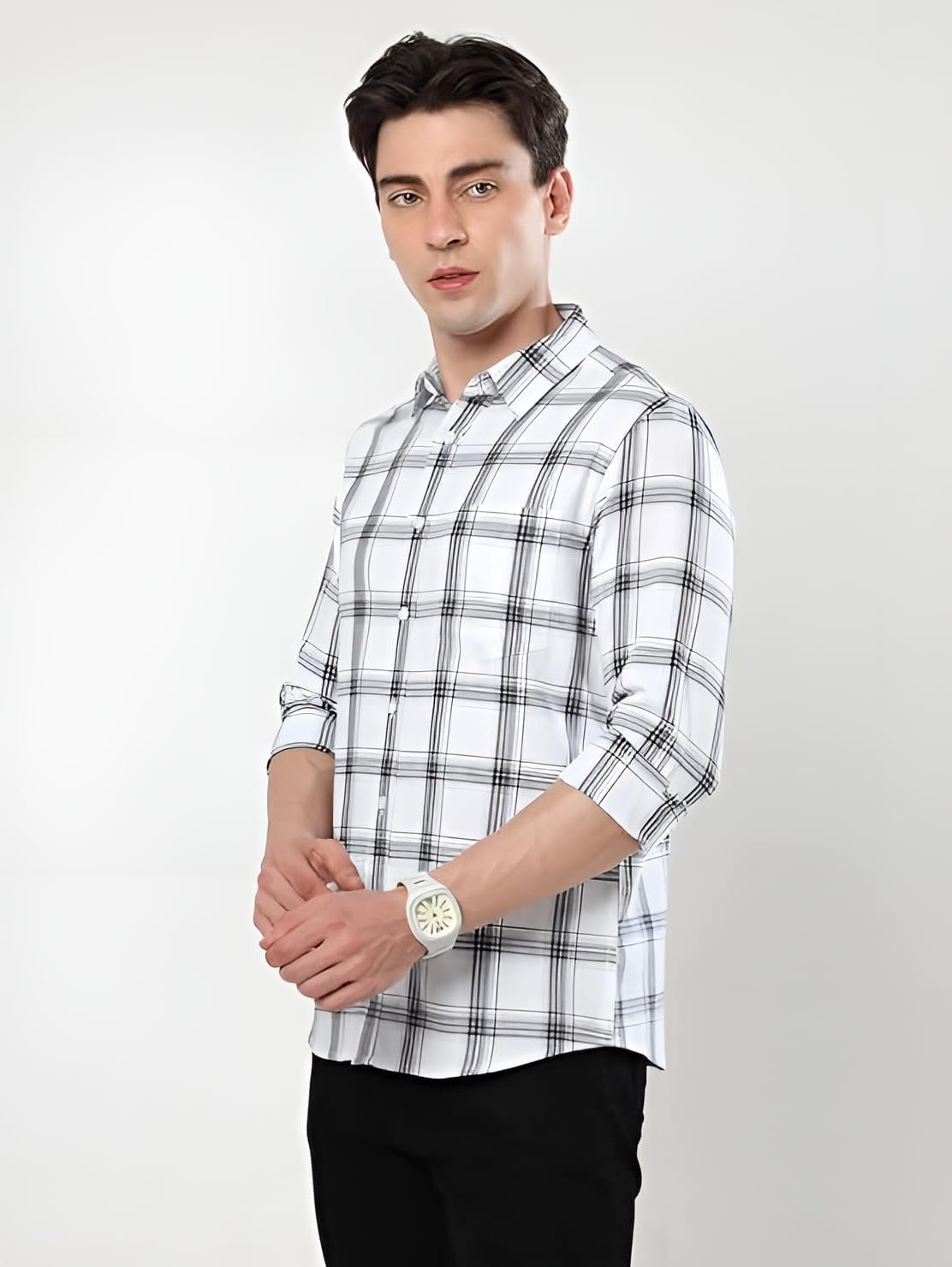GLORYBOYZ Men's Full Sleeve Checkered Casual Cotton Shirt S-2XL - Image 4