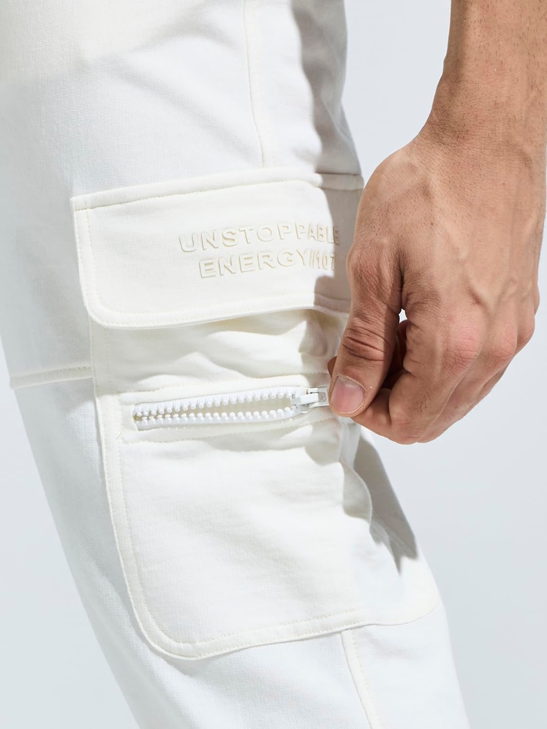 DOMIN8 Men's Stretchable Pure Cotton Cut & Sew Multi-Pocket Breathable Joggers for Everyday Use - Image 8