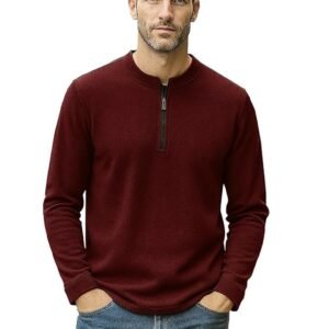RodZen Men’s Cotton Blend Full Sleeve Solid Henley T Shirts