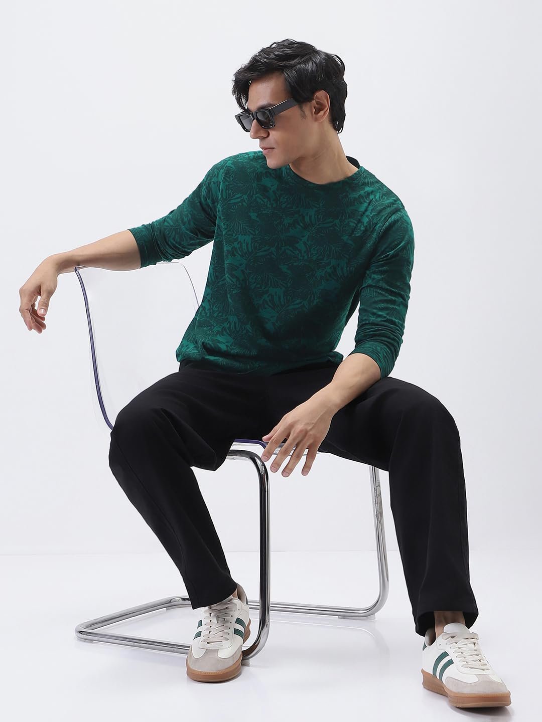 Urbano Fashion Men's Printed Full Sleeve Slim Fit Cotton T-Shirt - Image 5