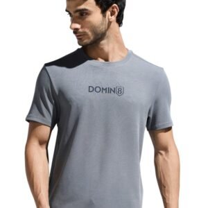 DOMIN8 Men’s Wrinkle Resistant Moisture Wicking T-Shirt with Stylish Chest Logo