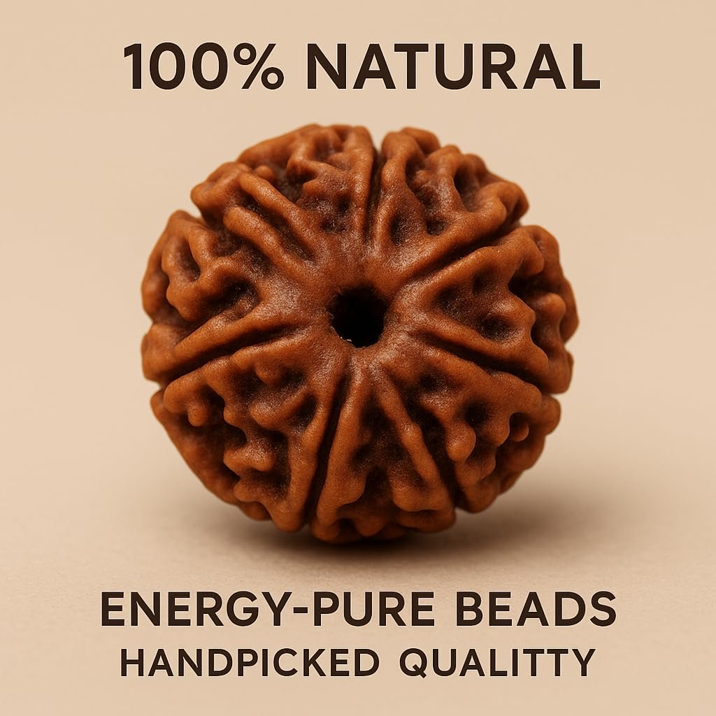 GemAura Collection – Natural 5 Mukhi Rudraksha Bead Bracelet for Men & Women | Zodiac Bracelet for Aries, Taurus, Gemini, Cancer, Leo, Virgo, Libra, Scorpio, Sagittarius, Capricorn, Aquarius & Pisces | Designed to Support Inner Calm, Mental Focus, Positive Energy & Mindfulness | Handmade Spiritual Bracelet | Stretchable 7-Inch Unisex - Image 3