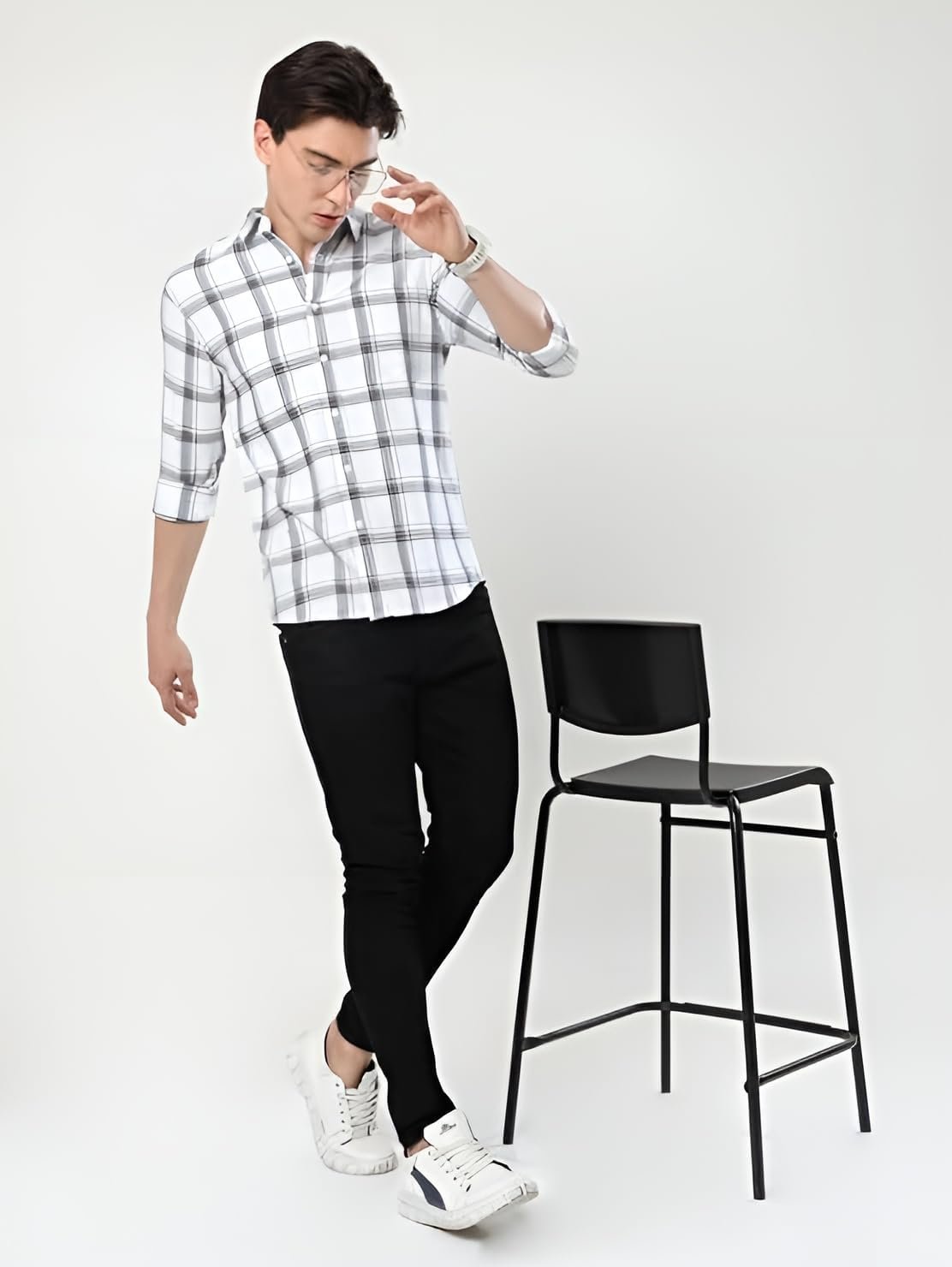 GLORYBOYZ Men's Full Sleeve Checkered Casual Cotton Shirt S-2XL - Image 3