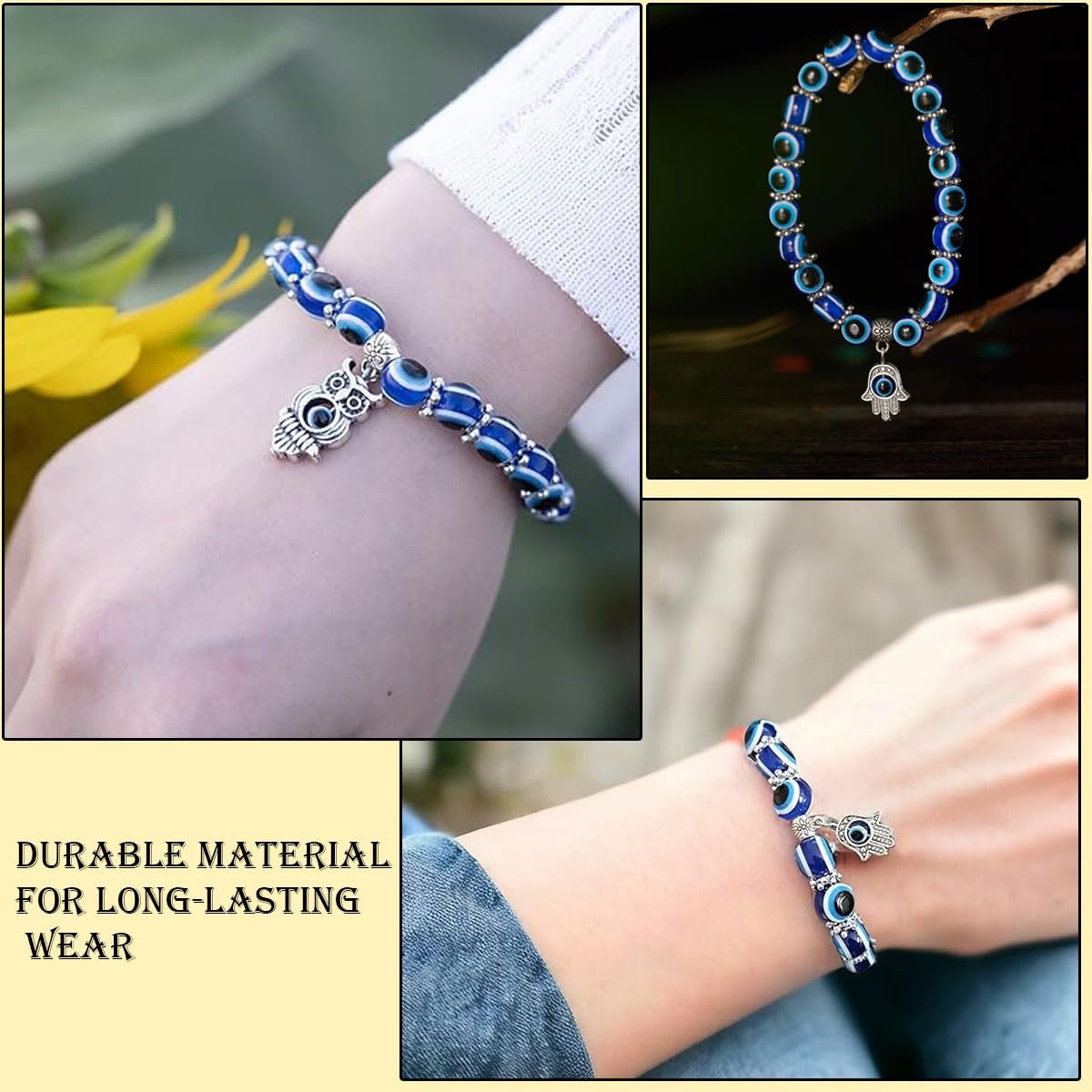 2Pcs Evil Eye Bracelet, Stylish Bracelet for Girls and Women, Blue Evil Eye Bracelets, Fashion Jewelry for Men and Women, 18 cm Circumference, Gift for Birthday - Image 6