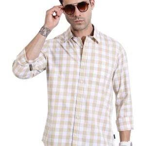 Thomas Scott Men’s | Full Sleeve | 100% Cotton | Regular Fit | Check | Spread Collar | Shirts for Men (Available in Plus Size)