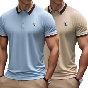 POSHAX Men’s Solid Regular Fit Polo Shirt