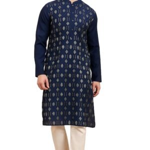Amazon Brand – Tavasya Men’s Rayon Blend Geometric Regular Kurta