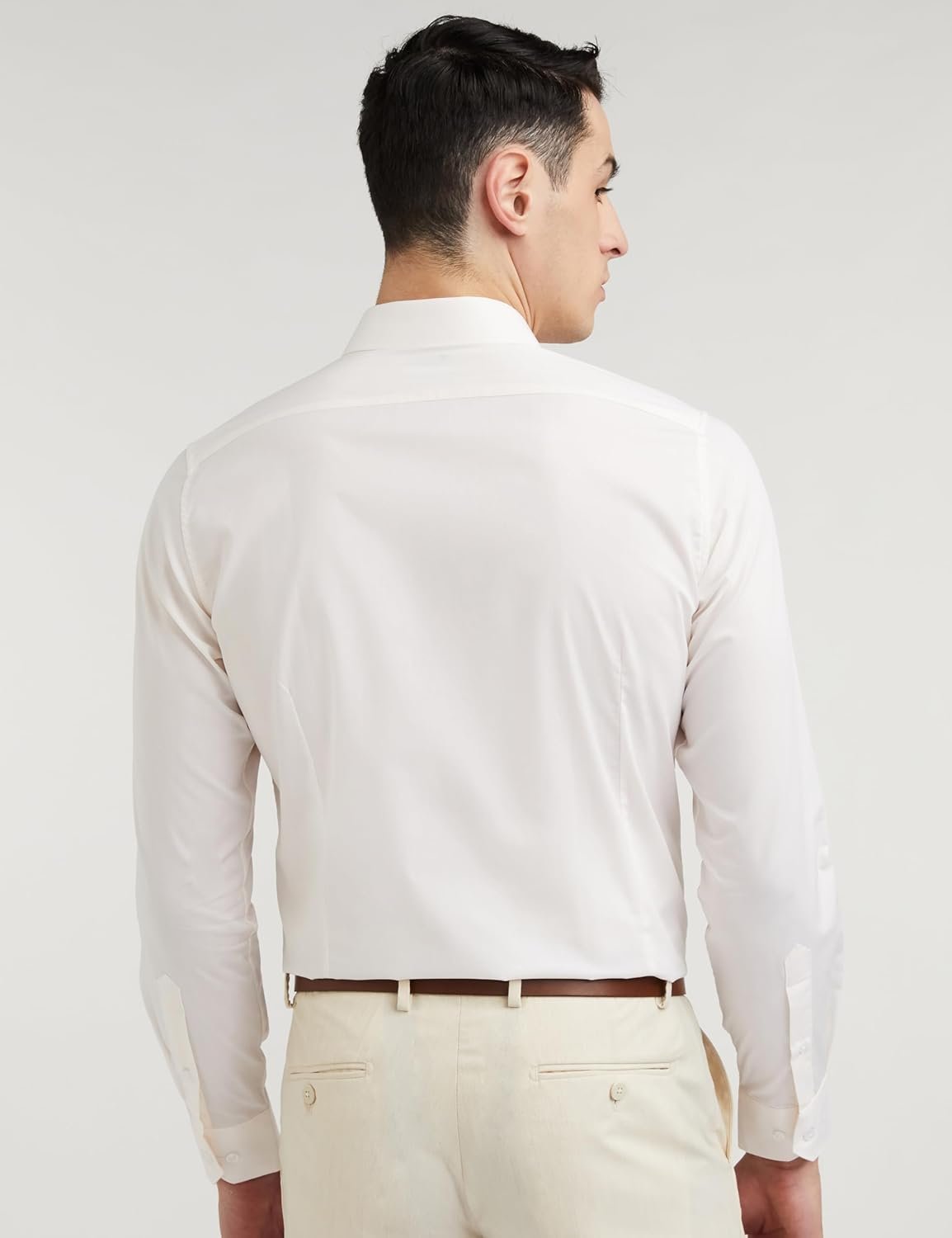 Van Heusen Solid Formal Shirt for Men| Premium Cotton| Full Sleeves| Slim Fit |Breathable Fabric - Image 2