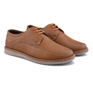 STANPHORD Mens Chestnut Lace-Up Shoes – Premium Synthetic Leather Formal & Semi-Casual Dress Shoes with Cushioned Comfort Sole for Office, Wedding