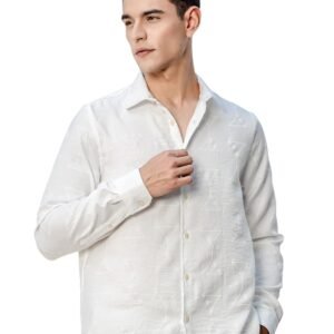 Thomas Scott Premium Embroideried Long Sleeve Casual Shirt for Men