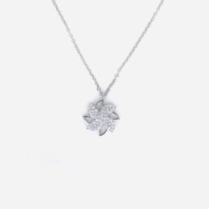 Rukmi Silver FloraGlow Pendant: Elegant Chain Necklace for Women & Girls – Stylish Fashion Jewellery, Delicate Floral Design, Perfect Gift