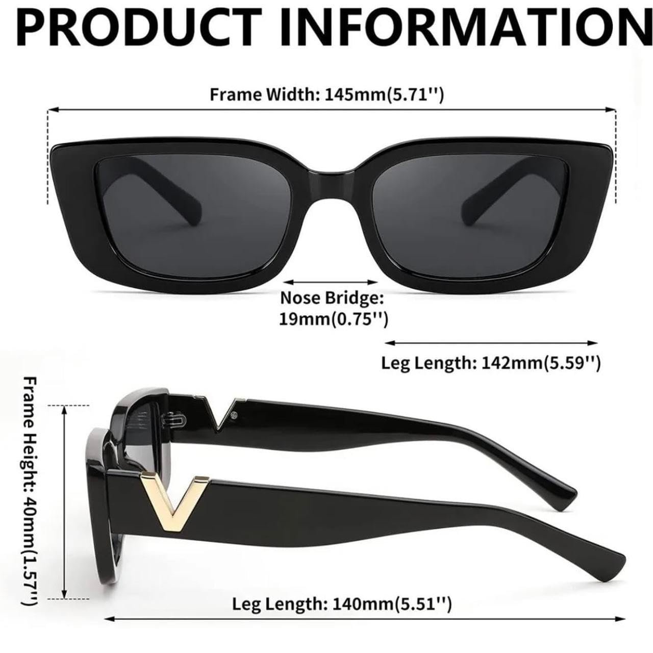IFLASH Rectangle Sunglasses for Women 90s Retro Trendy Y2K Classical Vintage Square Shades