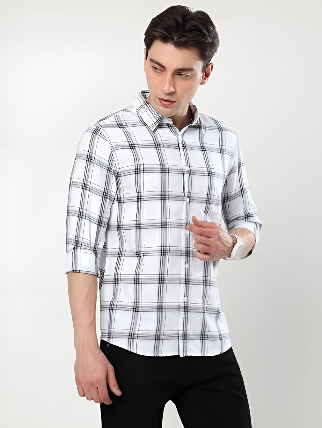 GLORYBOYZ Men's Full Sleeve Checkered Casual Cotton Shirt S-2XL - Image 5