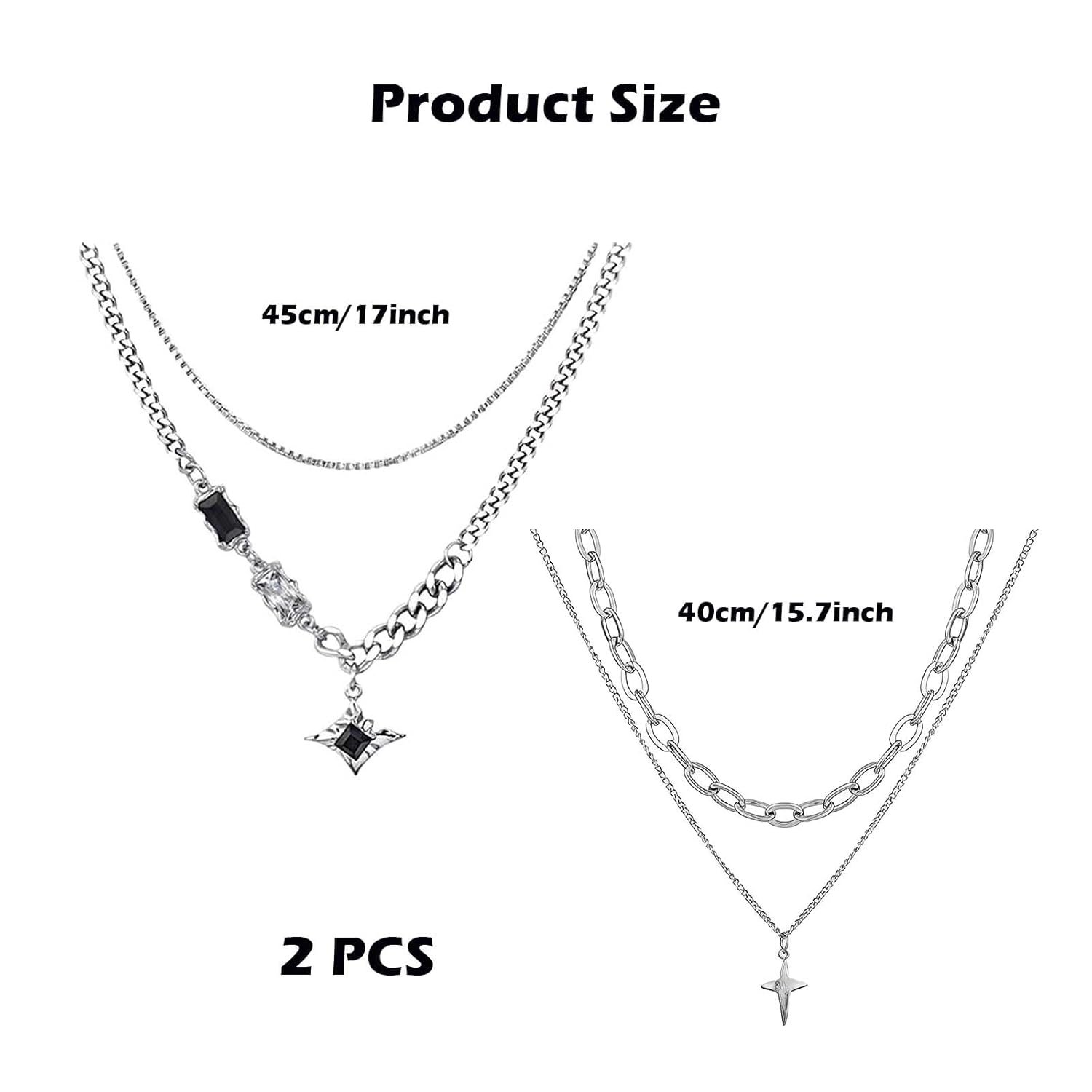 Gothic Jewellery, Crescent Moon and Star Necklace with Chain Bracelet for Men, Punk Accessories, Gothic Bracelet for Men, Unisex Fashion Statement - Image 2