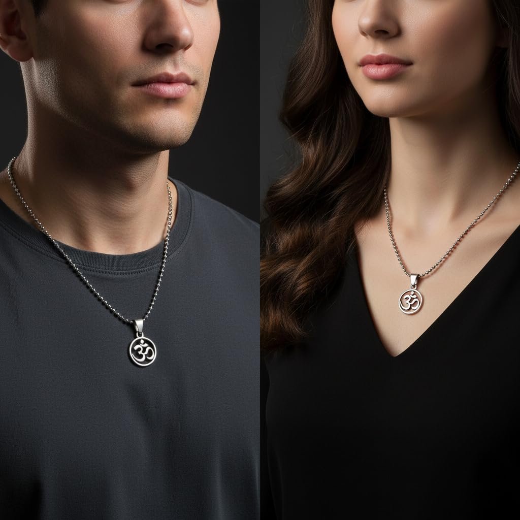 Jewel Harbour OM Symbol Spiritual Aum Yoga Meditation Pendant Chain Necklace for Men & Women - Image 5